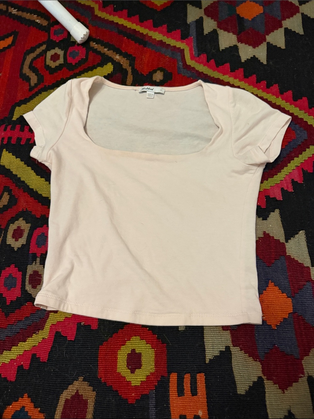 Light Pink Square-Neck Crop Top by Mudd